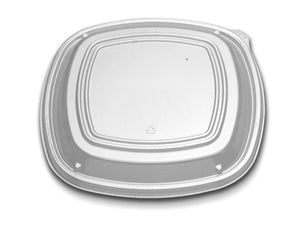 D & W Fine Pack Forum 10.25" Clear-Low Dome-Vented-Square Dome Lid-40 Each-40/Box-4/Case