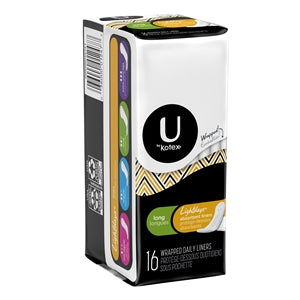 U By Kotex Pantiliner Fresh And Dry Long-16 Count-12/Case