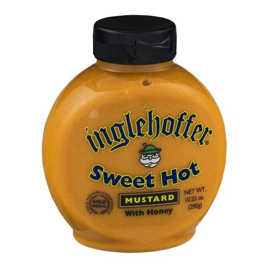 Inglehoffer Sweet Hot Squeeze Mustard Bottle-10.25 oz.-6/Case
