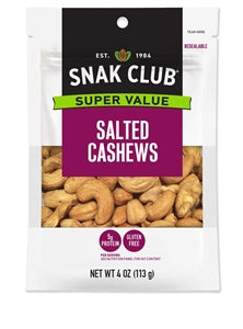 Snak Club Salted Cashews-4 oz.-6/Case