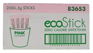 Ecostick Saccharin Sugar Substitute-Pink Sticks-0.5 Gram-2000/Case