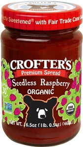 Crofters Organic Spread Premium Raspberry-16.5 oz.-6/Case