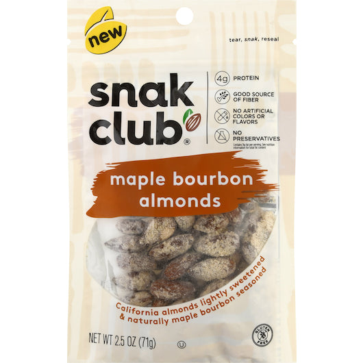 Snak Club Maple Bourbon Almonds-1 Each-6/Case