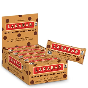 Larabar Non Gmo Dairy Free Vegan Gluten Free Soy Free Kosher Peanut Butter Chocolate Chip Bar-25.6 oz.-4/Case