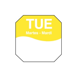 Daymark Movemark-Removeable Adhesive 1 Inch X 1 Inch Octagon Tuesday Triling Label-1000 Count-12/Case