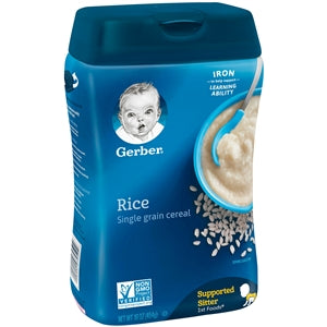 Gerber 1St Foods Non-Gmo Single Grain Rice Cereal Baby Food Carton With Iron-16 oz.-3/Box-2/Case