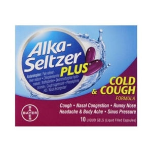 Alka-Seltzer Cold & Cough Liquid Gels Plus-10 Piece-3/Box-8/Case
