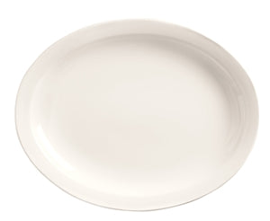 World Tableware Porcelana Narrow Rim Oval Platter 11.5" X 9"- Bright White-12 Each-1/Case