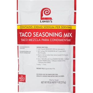 Lawry's No Msg Seasoning Taco Mix-9 oz.-6/Case
