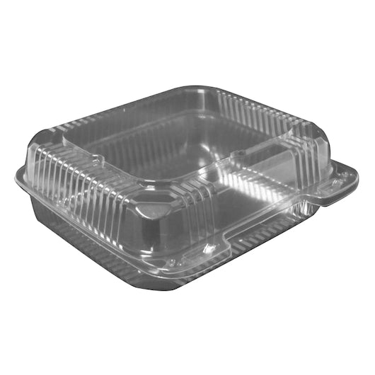 Durable Packaging Medium Container 8" Square 50 oz. 8.88x8x3 Clear 250/Case