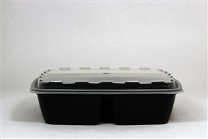 Cubeware Reusable 3 Compartment Container 8.86 X 8.86 X 2.02 With Vented Lid-100 Set-1/Case