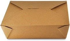 Folded Take Out Box Kraft #3 Size 7.75"x5.5"x2.5" 7.75X5.5X2.5 200/Case