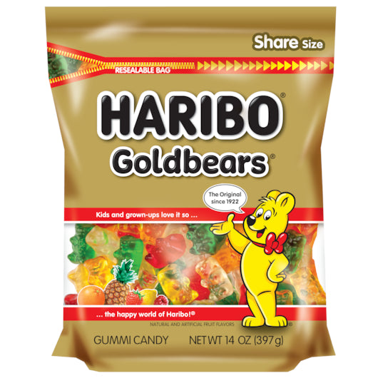 Haribo Goldbears Stand Up Bag-14 oz.-5/Case MPN# 30760 – Round Eye Supply