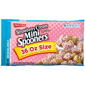 Malt O Meal Cereal Mini Spooners Strawberry Cream-36 oz.-8/Case