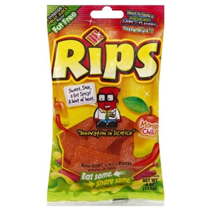 Rips Bite Size Mango Chili Pieces Peg Bag-4 oz.-12/Case