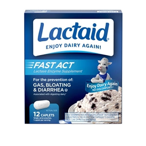 Lactaid Fast Action Caplets-12 Count-3/Box-12/Case