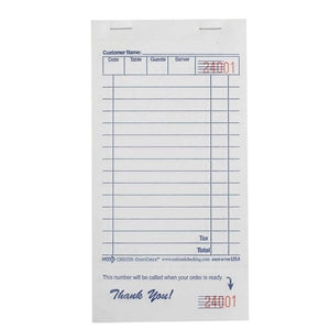 National Checking 3.5 Inch X 6.75 Inch 1 Part White 13 Line Guest Check-10000 Each-1/Case