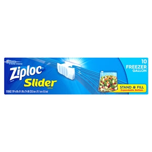 Ziploc Slider Gallon Freezer Bag-10 Count-12/Case