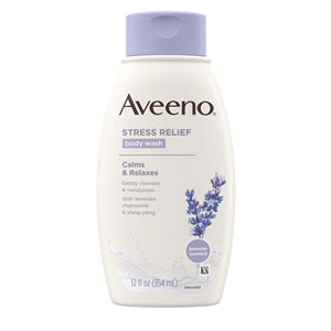 Aveeno Stress Relief Body Wash-12 fl oz.s-3/Box-4/Case