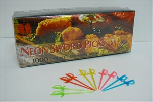 Goldmax Assorted Neon Sword Pick-1000 Each-10/Case