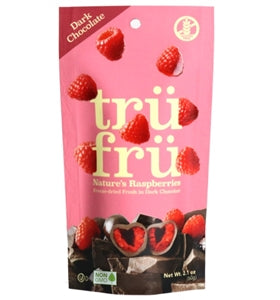 Tru Fru Hyper-Dried Grab & Go Real Raspberries In Dark Chocolate-2.1 oz.-12/Case