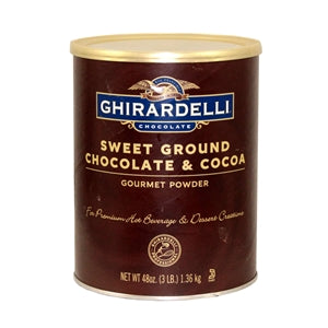 Ghirardelli Sweet Ground Chocolate Cocoa Can-3 lb.-6/Case