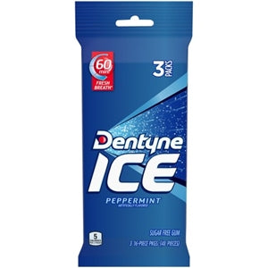 Dentyne Ice Gum Peppermint 3 Pack-48 Count-20/Case