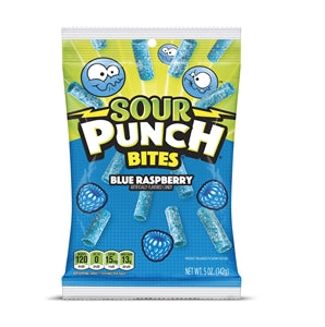 Sour Punch Blue Raspberry Bites-5 oz.-12/Case