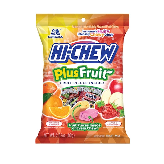 Hi-Chew Plus Fruit Candy Peg Bag-2.82 oz.-6/Case