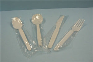 Goldmax Individually Wrapped Cutlery Medium Weight White Fork-1000 Each-1/Case