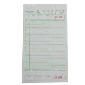 National Checking 4.25 Inch X 7.25 Inch 1 Part Green 14 Line Guest Check-2500 Each-1/Case