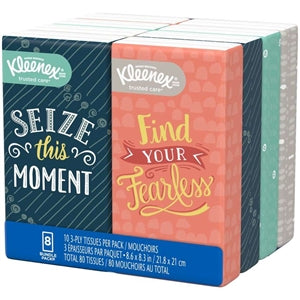 Kleenex Facial Tissues To Go Pocket Pack-80 Count-12/Case