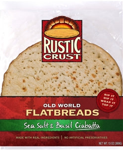 Rustic Crust Ciabatta Flatbread Pizza Crust-1 Each-6/Case