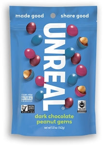 Unreal Candy Candy Coated Dark Chocolate Peanuts Bag-5 oz.-6/Case