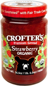 Crofters Organic Spread Premium Strawberry-16.5 oz.-6/Case