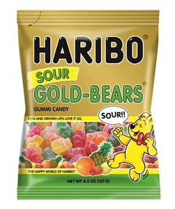 Haribo Goldbears Sour Gummy Bears Gummy Bears-4.5 oz.-12/Case