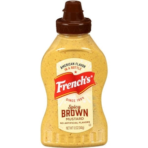 French's Deli Spicy Brown Mustard Bottle-12 oz.-12/Case