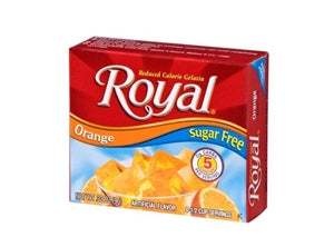 Royal Sugar Free 5 Calorie Orange Flavored Gelatin Mix-0.32 oz.-12/Case