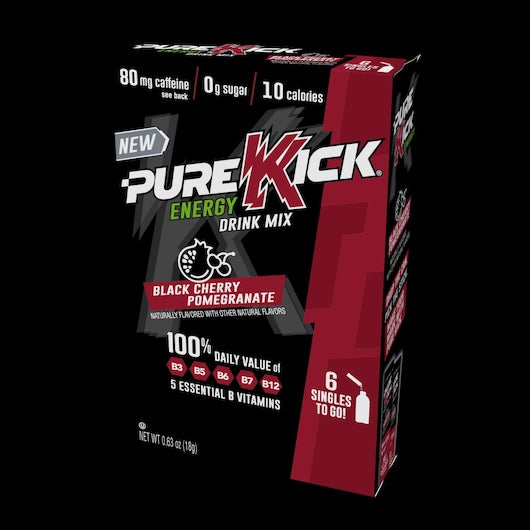 Pure Kick Energy Drink Mix Black Cherry Pomegranate Singles To Go-6 Count-12/Case