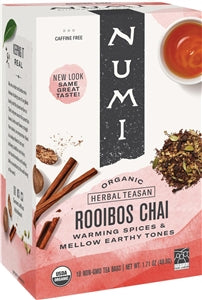 Numi Organic Tea Rooibos Chai Herbal Tea-18 Each-6/Case