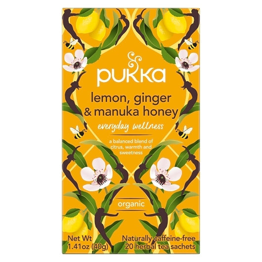 Pukka Tea Bag Original Lemon Ginger & Manuka Honey-20 Count-4/Case