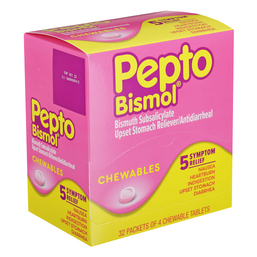 Pepto-Bismol Regular Strength Original Box-4 Count-32/Box-12/Case