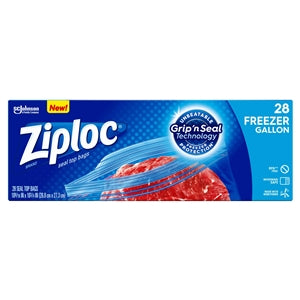 Ziploc Value Pack Gallon Freezer Bag-28 Count-9/Case