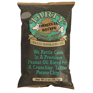 Dirty Potato Chips Cracked Pepper Potato Chips-2 oz.-25/Case