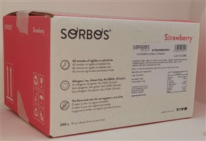 Sorbos Edible Strawberry Straw 19 Centimeters-200 Each-1/Case