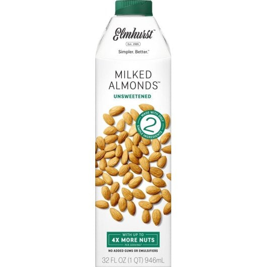 Elmhurst Milked Unsweetened Almond Milk-32 fl oz.-6/Case
