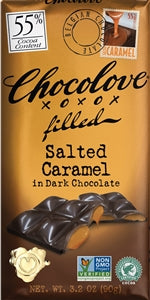 Chocolove Salted Caramel In Dark Chocolate-3.2 oz.-10/Box-12/Case