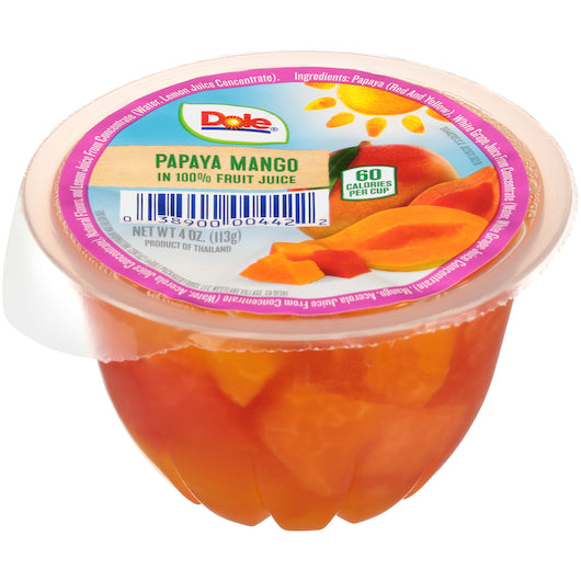 Dole Papaya Mango In 100% Fruit Juice-4 oz.-36/Case