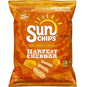 Sun Chips Harvest Cheddar Whole Grain Chips-1.5 oz.-64/Case
