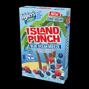 Wylers Light Island Punch Ocean Breeze Berry Drink Mix Singles To Go-10 Count-12/Case